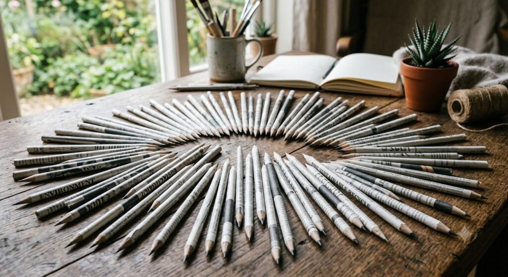 newspaper pencils